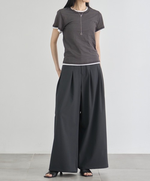 CITY TOKYO（シティトウキョウ）の「【CITY TOKYO/シティートウキョウ】Two Pieces Compact Tee/ツーピースコンパクトティー（Tシャツ/カットソー・レディース・ミント/レッド/ライトグレー/チャコールグレー・FREE）」の18枚目の写真