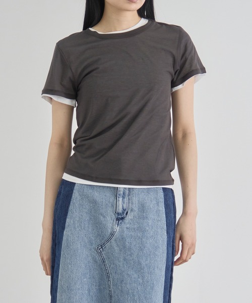 CITY TOKYO（シティトウキョウ）の「【CITY TOKYO/シティートウキョウ】Two Pieces Compact Tee/ツーピースコンパクトティー（Tシャツ/カットソー・レディース・ミント/レッド/ライトグレー/チャコールグレー・FREE）」の17枚目の写真