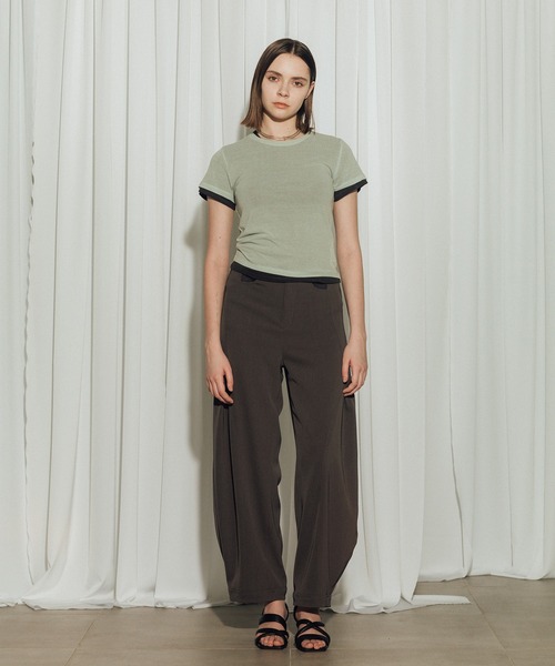 CITY TOKYO（シティトウキョウ）の「【CITY TOKYO/シティートウキョウ】Two Pieces Compact Tee/ツーピースコンパクトティー（Tシャツ/カットソー・レディース・ミント/レッド/ライトグレー/チャコールグレー・FREE）」の11枚目の写真