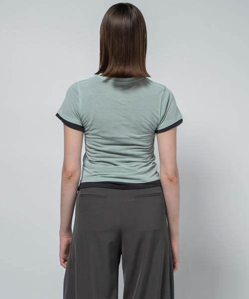 CITY TOKYO（シティトウキョウ）の「【CITY TOKYO/シティートウキョウ】Two Pieces Compact Tee/ツーピースコンパクトティー（Tシャツ/カットソー・レディース・ミント/レッド/ライトグレー/チャコールグレー・FREE）」の14枚目の写真