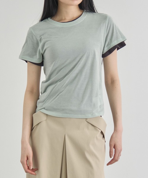 CITY TOKYO（シティトウキョウ）の「【CITY TOKYO/シティートウキョウ】Two Pieces Compact Tee/ツーピースコンパクトティー（Tシャツ/カットソー・レディース・ミント/レッド/ライトグレー/チャコールグレー・FREE）」の15枚目の写真