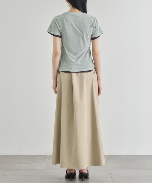 CITY TOKYO（シティトウキョウ）の「【CITY TOKYO/シティートウキョウ】Two Pieces Compact Tee/ツーピースコンパクトティー（Tシャツ/カットソー・レディース・ミント/レッド/ライトグレー/チャコールグレー・FREE）」の7枚目の写真
