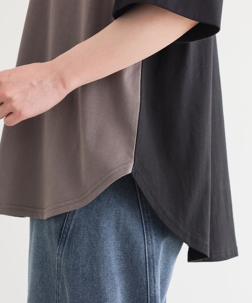 n'OrLABEL(ノアールレーベル)の「前後配色カットソー(Tシャツ/カットソー・レディース・ブルー/チャコール/オフホワイト/ライトグレー・FREE)」の17枚目の写真
