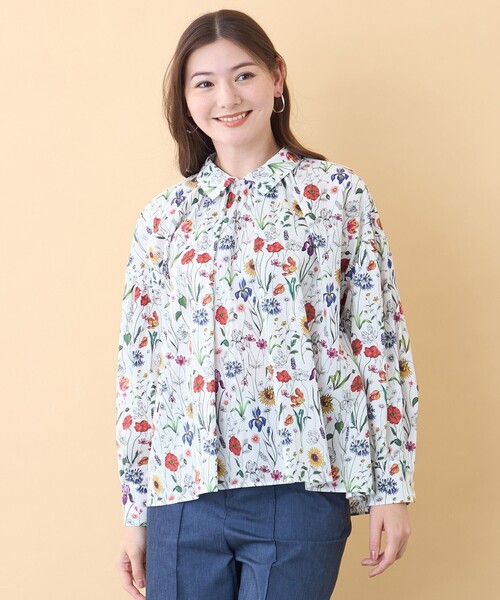 amaca(アマカ)の「【LIBERTY】MEADOW MUSE ギャザーブラウス(シャツ/ブラウス・レディース・オフホワイト・38)」の1枚目の写真