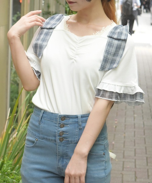 シフォンリボンカットPO（Tシャツ/カットソー）｜axes femme