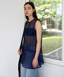 LEVAR（レバー）の「Overlay Layer Blouse - Navy（シャツ/ブラウス）」
