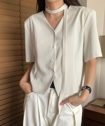 Vネックシャツトップス