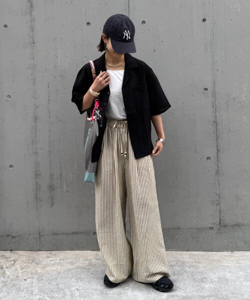 CIAOPANIC TYPY（チャオパニックティピー）の「【UNISEX】シアーオープンカラーシャツ（シャツ/ブラウス・メンズ・グレイッシュベージュ/ブラック/ブルー・MEDIUM/LARGE）」の21枚目の写真