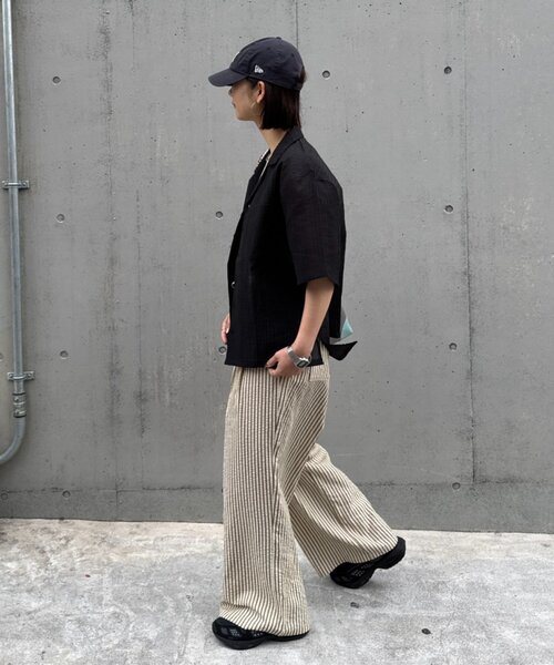CIAOPANIC TYPY（チャオパニックティピー）の「【UNISEX】シアーオープンカラーシャツ（シャツ/ブラウス・メンズ・グレイッシュベージュ/ブラック/ブルー・MEDIUM/LARGE）」の20枚目の写真