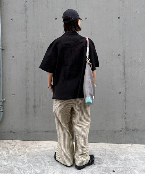 CIAOPANIC TYPY（チャオパニックティピー）の「【UNISEX】シアーオープンカラーシャツ（シャツ/ブラウス・メンズ・グレイッシュベージュ/ブラック/ブルー・MEDIUM/LARGE）」の19枚目の写真