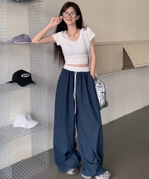 Teem Store(チームストア)の「ウエスト切り替えナイロンイージーパンツ(その他パンツ・レディース・ブラック/ネイビー・S/M)」の18枚目の写真