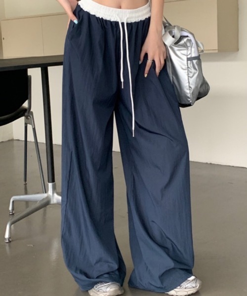 Teem Store(チームストア)の「ウエスト切り替えナイロンイージーパンツ(その他パンツ・レディース・ブラック/ネイビー・S/M)」の9枚目の写真