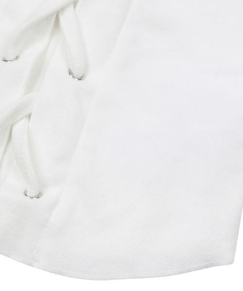 MUCENT(ムセント)の「◇MUCENT◇ブランド直輸入正規品/マーリングアイレット レースアップ コルセット ハーフ T MARING EYELET LACE-UP CORSET HALF T(Tシャツ/カットソー・レディース・グレー/ホワイト・FREE)」の12枚目の写真