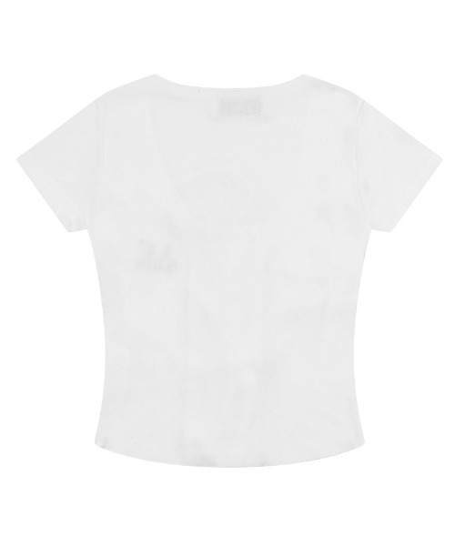 MUCENT(ムセント)の「◇MUCENT◇ブランド直輸入正規品/マーリングアイレット レースアップ コルセット ハーフ T MARING EYELET LACE-UP CORSET HALF T(Tシャツ/カットソー・レディース・グレー/ホワイト・FREE)」の6枚目の写真