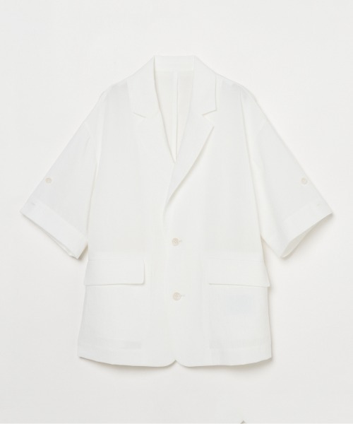 HELIOPOLE（エリオポール）の「DRY TOUCH HALF SLEEVE JACKET（その他アウター・レディース・ホワイト/ダークブラウン・38/36）」の2枚目の写真