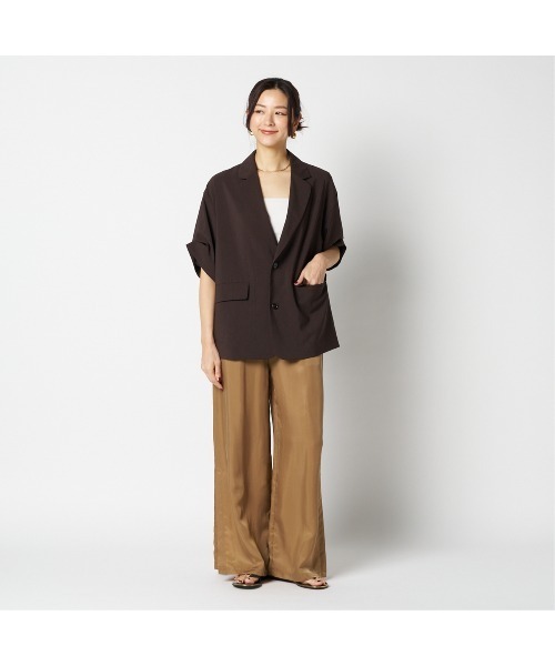 HELIOPOLE（エリオポール）の「DRY TOUCH HALF SLEEVE JACKET（その他アウター・レディース・ホワイト/ダークブラウン・38/36）」の3枚目の写真