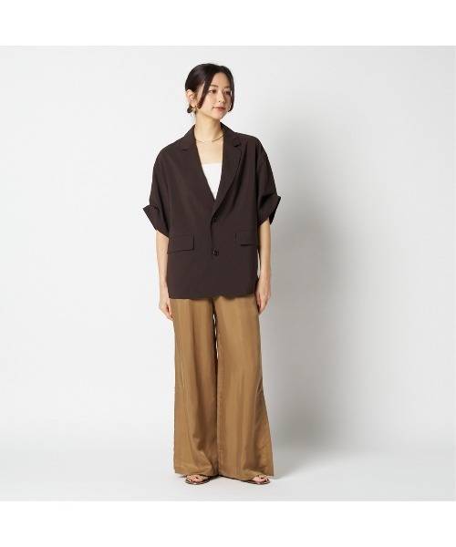 HELIOPOLE（エリオポール）の「DRY TOUCH HALF SLEEVE JACKET（その他アウター・レディース・ホワイト/ダークブラウン・38/36）」の20枚目の写真