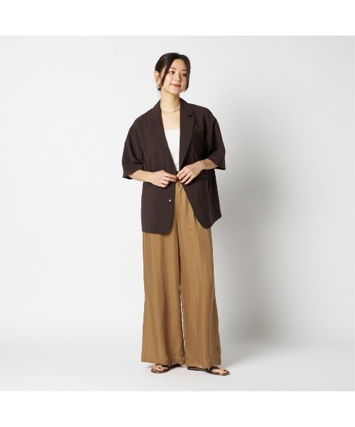 HELIOPOLE（エリオポール）の「DRY TOUCH HALF SLEEVE JACKET（その他アウター・レディース・ホワイト/ダークブラウン・38/36）」の18枚目の写真