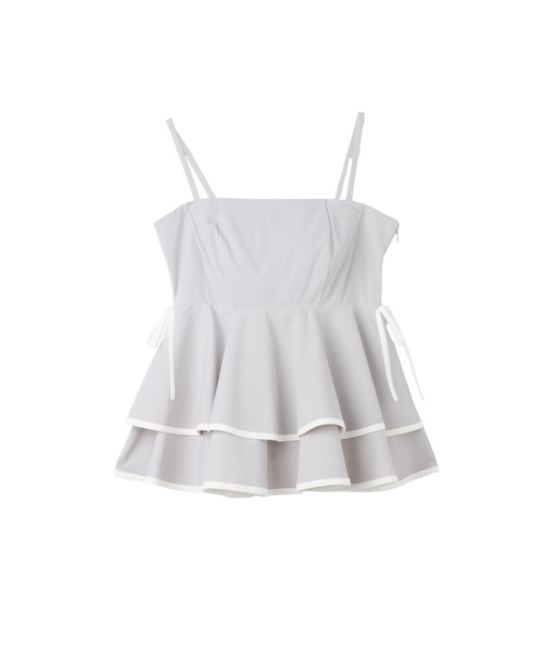 Her lip to(ハーリップトゥー)の「Lumiere Frilled Peplum Top(その他トップス・レディース・ホワイト系/スカイブルー・S/M)」の2枚目の写真