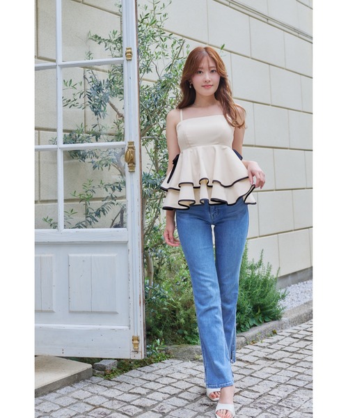 Her lip to(ハーリップトゥー)の「Lumiere Frilled Peplum Top(その他トップス・レディース・ホワイト系/スカイブルー・S/M)」の17枚目の写真