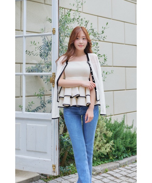 Her lip to(ハーリップトゥー)の「Lumiere Frilled Peplum Top(その他トップス・レディース・ホワイト系/スカイブルー・S/M)」の21枚目の写真