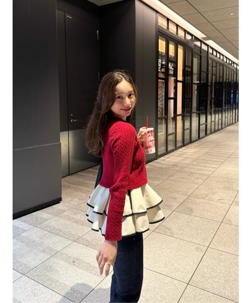 Her lip to(ハーリップトゥー)の「Lumiere Frilled Peplum Top(その他トップス・レディース・ホワイト系/スカイブルー・S/M)」の6枚目の写真