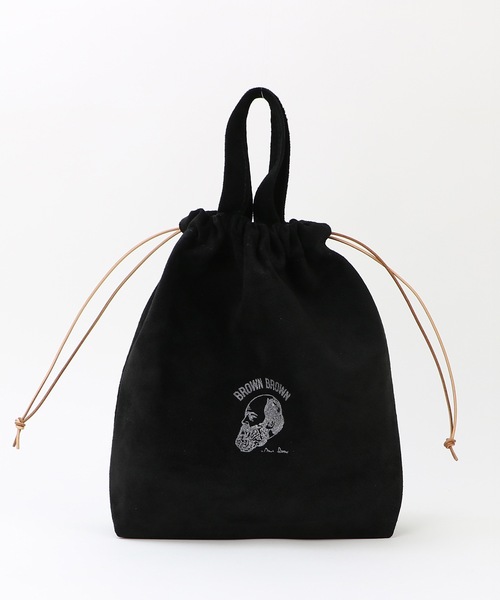 BrownBrown(ブラウンブラウン)の「【BrownBrown】ブラウンブラウン/ P,S Mr,Brown巾着バック(Mサイズ)(ショルダーバッグ・メンズ・ブラック/グレー/ベージュ・FREE)」の2枚目の写真