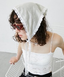 uyu.（ウユ）の「Lace Docking Triangle Sheer Scarf / レースドッキングトライアングルシアースカーフ（バンダナ/スカーフ）」