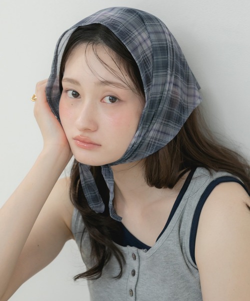 チェック柄シースルースカーフ / スカーフ シアースカーフ チェック