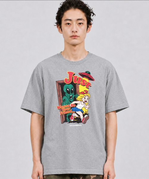 QT8 GARMENTS(キューティーエイトガーメント)の「LB Just Wanna Be Washed Tee (Grey)(Tシャツ/カットソー・メンズ・その他・SMALL/MEDIUM/LARGE/X-LARGE)」の1枚目の写真