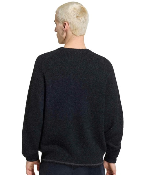 adidas(アディダス)の「adidas 3 STRIPES FLUFFY KNIT CREW / アディダス 3 ストライプス フラッフィー ニット クルー(ニット/セーター・メンズ・ブラック・S/M/L/XL/XXL)」の8枚目の写真