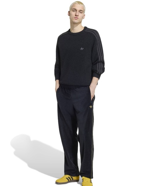 adidas(アディダス)の「adidas 3 STRIPES FLUFFY KNIT CREW / アディダス 3 ストライプス フラッフィー ニット クルー(ニット/セーター・メンズ・ブラック・S/M/L/XL/XXL)」の9枚目の写真