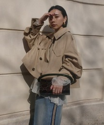 Ameri(�A����)��DRAWSTRING YOKE TRENCH SHORT COAT(�g�����`�R�[�g)