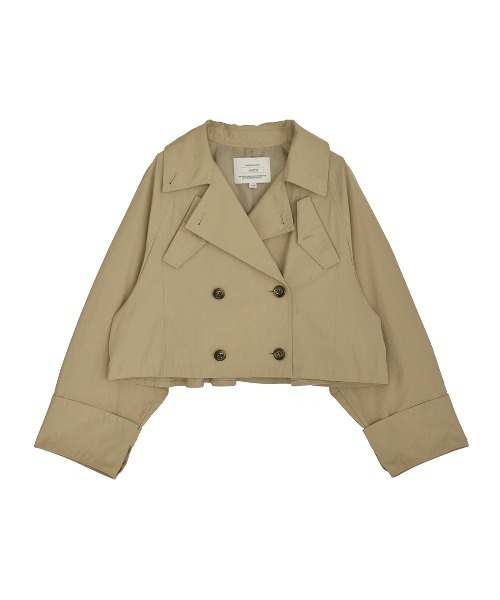 Ameri(アメリ)の「DRAWSTRING YOKE TRENCH SHORT COAT(トレンチコート・レディース・ベージュ・SMALL/MEDIUM)」の6枚目の写真