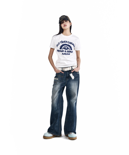 AAKAM(アーカム)の「Double Pocket Taped Denim Pants (Blue)(デニムパンツ・レディース・その他・1/2)」の4枚目の写真