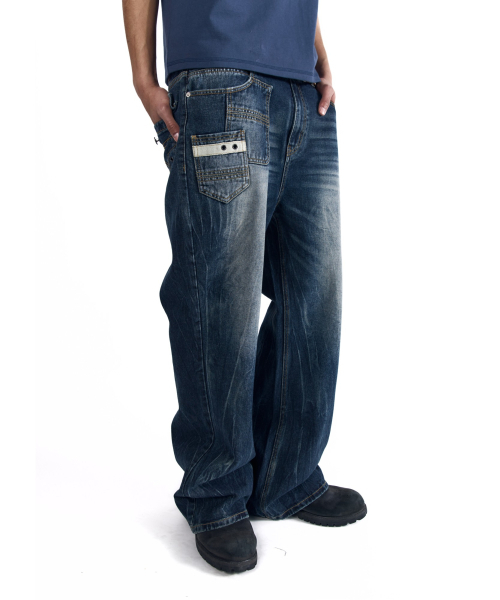 AAKAM(アーカム)の「Double Pocket Taped Denim Pants (Blue)(デニムパンツ・レディース・その他・1/2)」の9枚目の写真