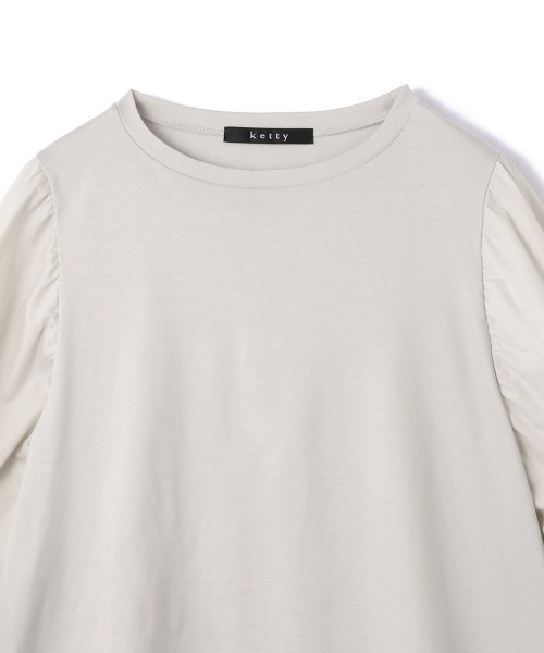 ketty(ケティ)の「【機能するミニマル服】切替プルオーバー(Tシャツ/カットソー・レディース・オフホワイト/ライトグレー・M)」の7枚目の写真