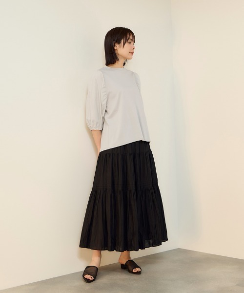 ketty(ケティ)の「【機能するミニマル服】切替プルオーバー(Tシャツ/カットソー・レディース・オフホワイト/ライトグレー・M)」の11枚目の写真