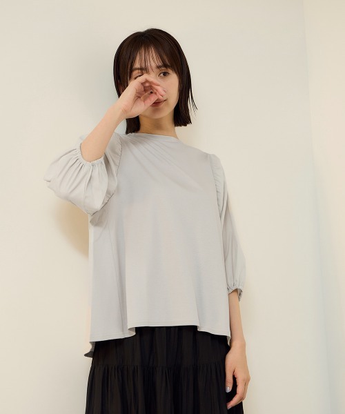 ketty(ケティ)の「【機能するミニマル服】切替プルオーバー(Tシャツ/カットソー・レディース・オフホワイト/ライトグレー・M)」の13枚目の写真