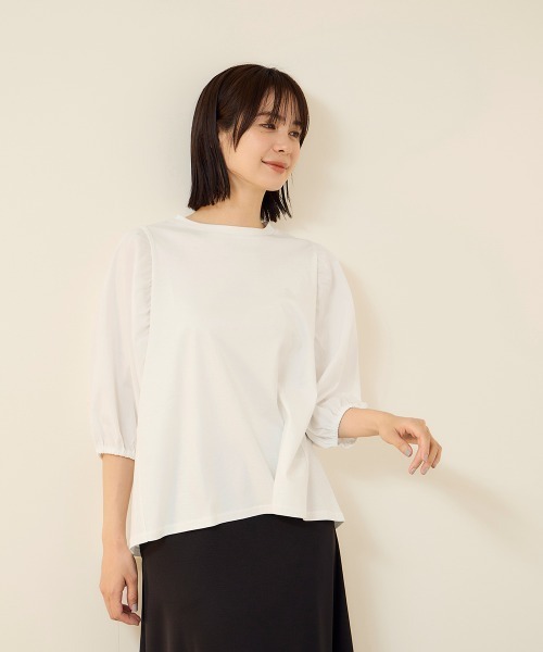 ketty(ケティ)の「【機能するミニマル服】切替プルオーバー(Tシャツ/カットソー・レディース・オフホワイト/ライトグレー・M)」の19枚目の写真