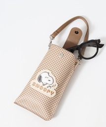SNOOPY スヌーピー メガネポーチ 合皮 チェック