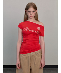 エンブレムストリングTシャツRED