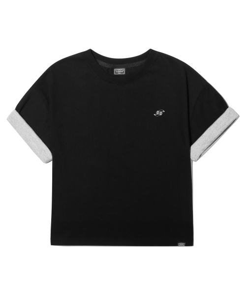 PEID(ペイド)の「PDシグネチャーロゴロールアップクロップ半袖Tシャツブラック(Tシャツ/カットソー・メンズ・ブラック・1/2/3)」の3枚目の写真