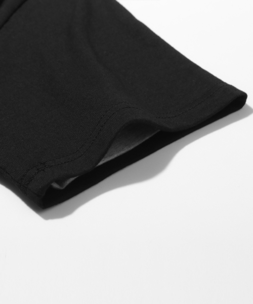 PEID(ペイド)の「PDシグネチャーロゴロールアップクロップ半袖Tシャツブラック(Tシャツ/カットソー・メンズ・ブラック・1/2/3)」の5枚目の写真