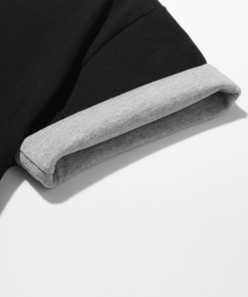 PEID(ペイド)の「PDシグネチャーロゴロールアップクロップ半袖Tシャツブラック(Tシャツ/カットソー・メンズ・ブラック・1/2/3)」の6枚目の写真