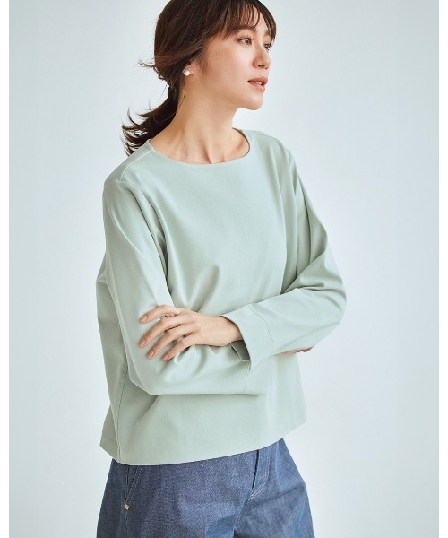 DoCLASSE( ドゥクラッセ)の「ワイドフォルム/長袖・DoT(Tシャツ/カットソー・レディース・ホワイト/ライトグレー/ブラック/チャコール/ダークネイビー/グリーン・LL/3L/L/M)」の5枚目の写真