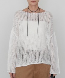 LOUNGEDRESS（ラウンジドレス）の「《好評につき再登場 洗える》【earthy_ アーシー】シアーハンドライクニット 秋服（ニット/セーター）」