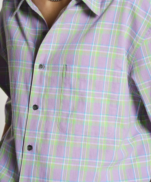 ROSE BUD(ローズバッド)の「OKIRAKU×ROSEBUD/BACKPRINT CHECK SHIRT(シャツ/ブラウス・レディース・ライトパープル/イエロー・ONE SIZE)」の10枚目の写真