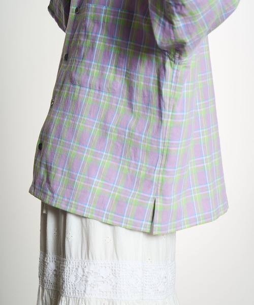 ROSE BUD(ローズバッド)の「OKIRAKU×ROSEBUD/BACKPRINT CHECK SHIRT(シャツ/ブラウス・レディース・ライトパープル/イエロー・ONE SIZE)」の12枚目の写真