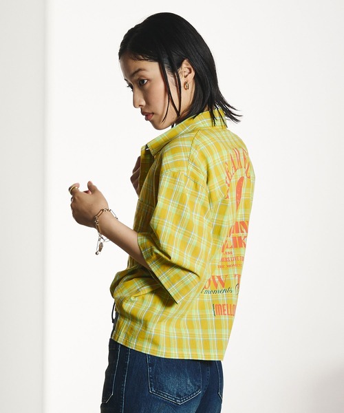 ROSE BUD(ローズバッド)の「OKIRAKU×ROSEBUD/BACKPRINT CHECK SHIRT(シャツ/ブラウス・レディース・ライトパープル/イエロー・ONE SIZE)」の15枚目の写真